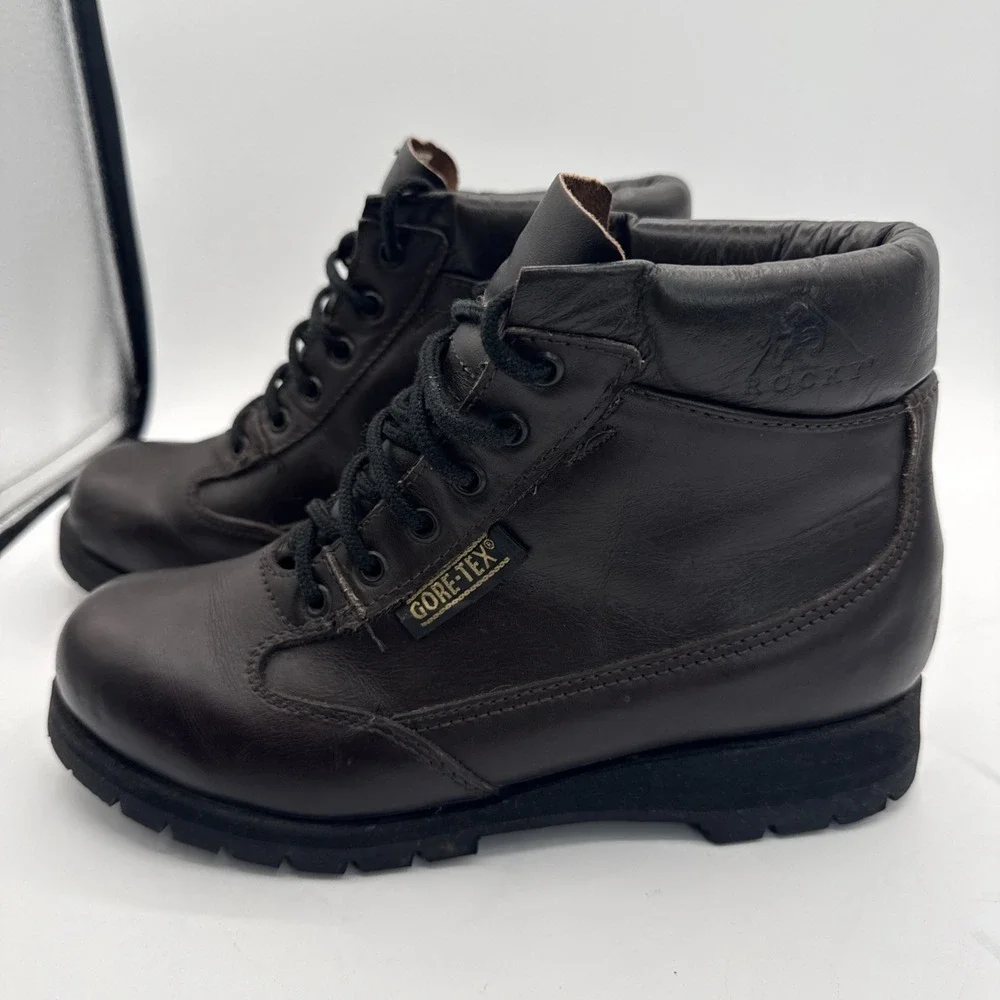 Rock Work Boots Brown Men's Size 8 W Durable Leather‎ Workwear 40500